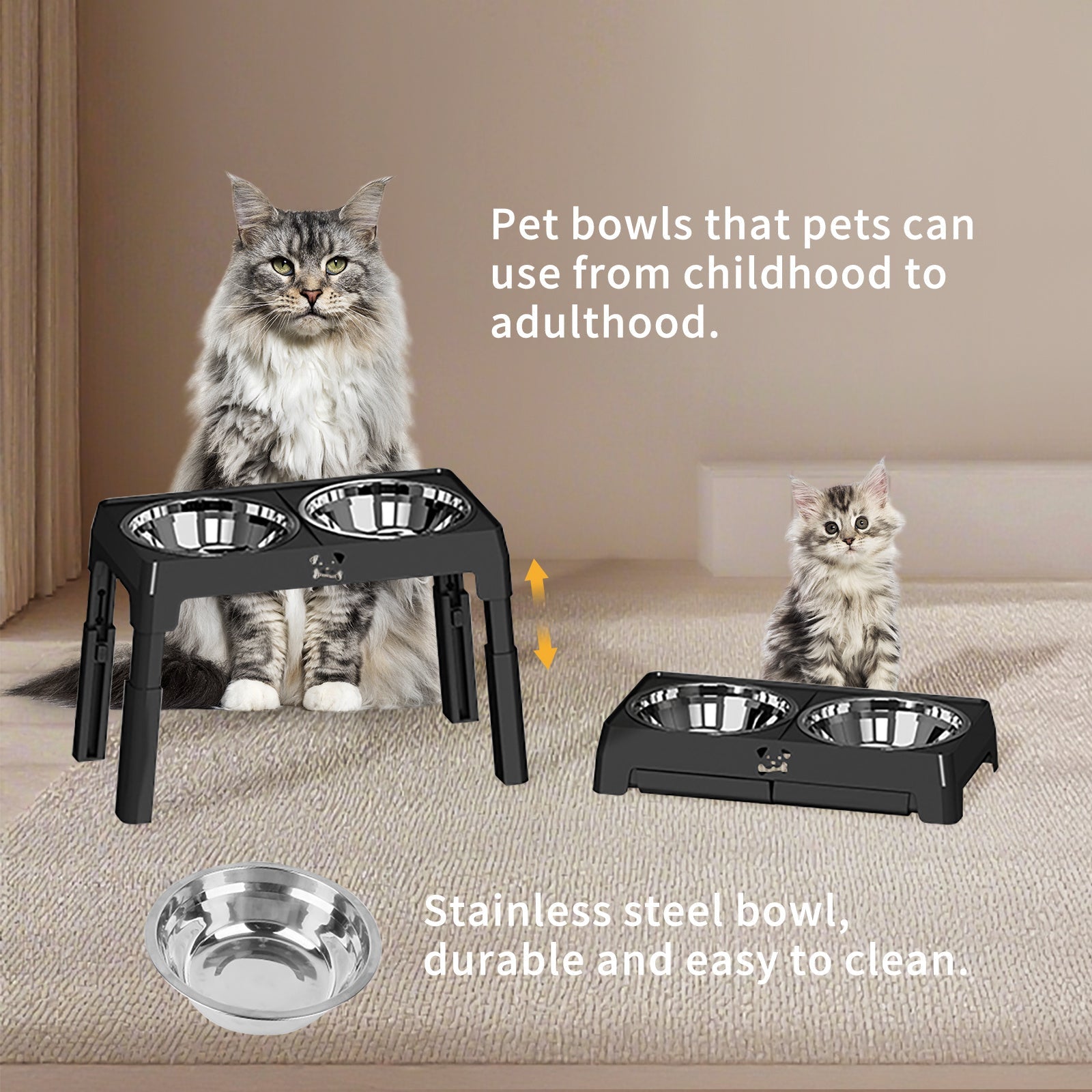 Elevated Dog Bowls - Height Adjustable Feeding Station