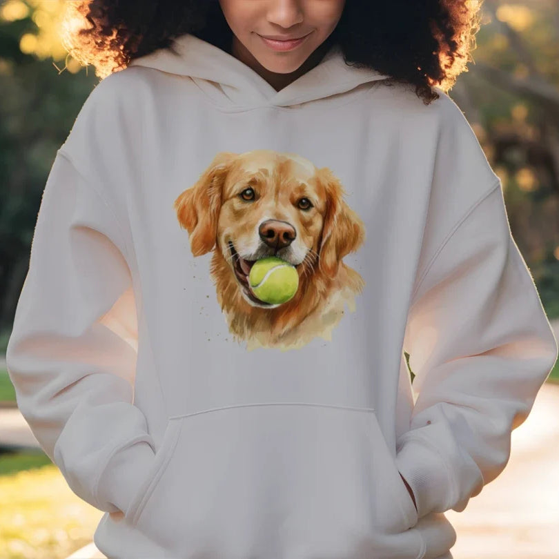 Golden Retriever Hoodie Tennis Ball - Dog Lover Sweatshirt