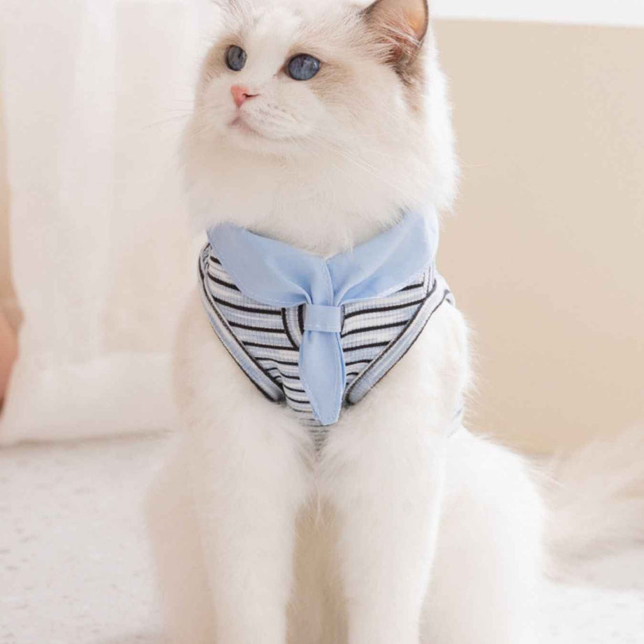 Pet Striped Tie-Front Top - Cute Small Pet Summer Shirt
