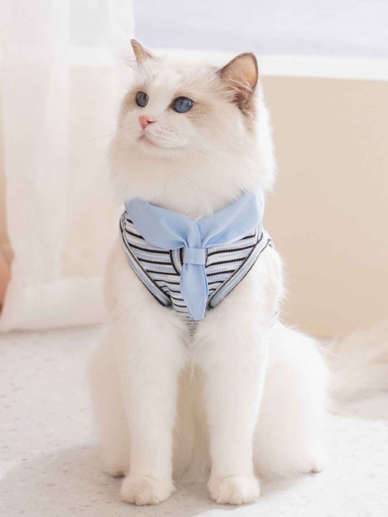 Pet Striped Tie-Front Top - Cute Small Pet Summer Shirt