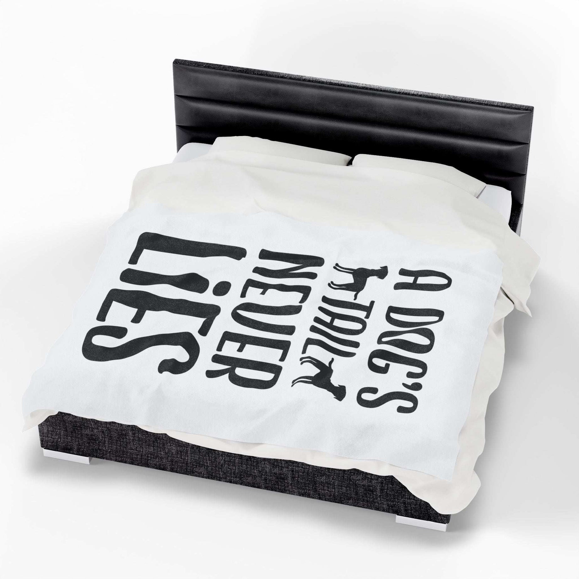 Cozy Velveteen Plush Blanket - "A Dog's Tail Never Lies" - Pet Lover Gift