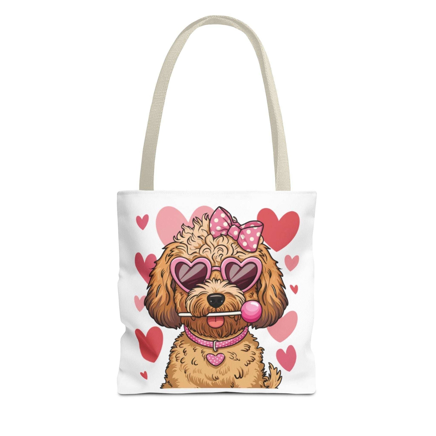 Cute Dog Lover Tote Bag with Heart Design
