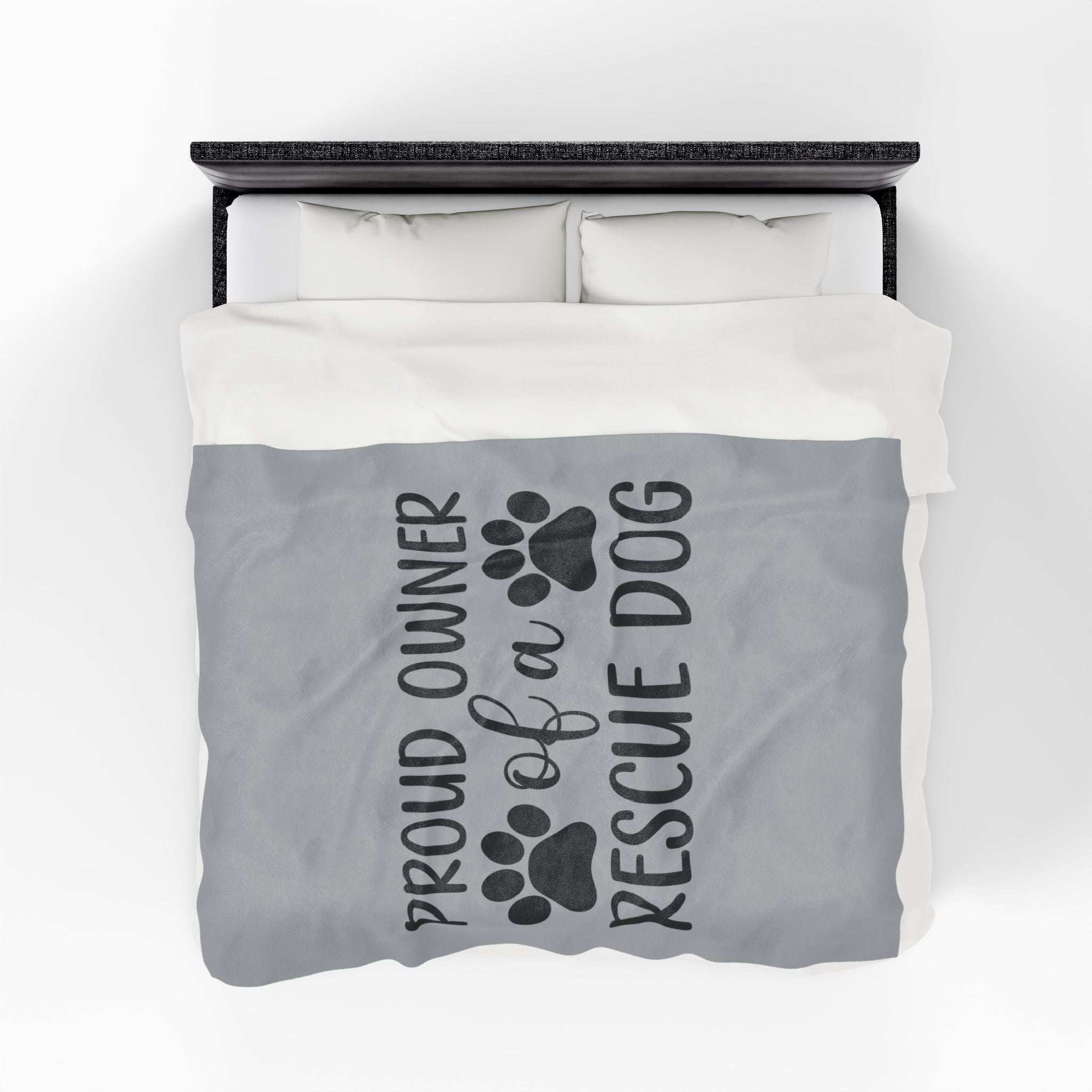 Proud Owner of a Rescue Dog Velveteen Plush Blanket - Cozy Pet Lover Gift