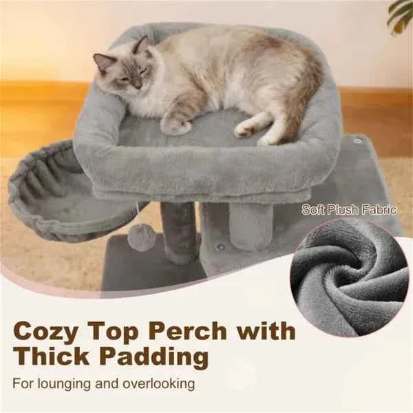 Cat Tree Multi-Level - 2-Tier Condo with Sisal Posts and Anti-Tip