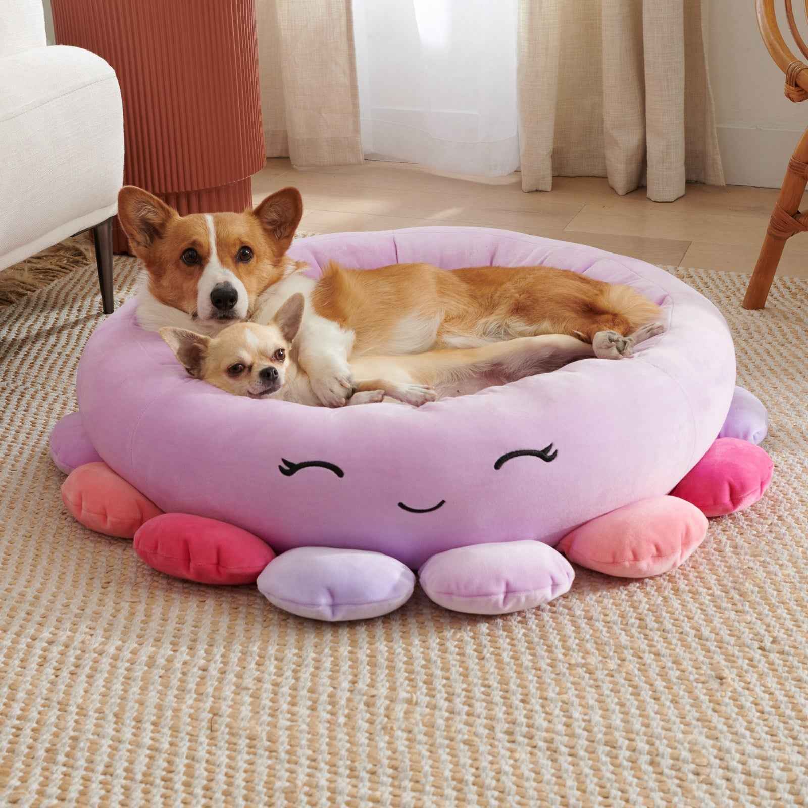 Soft Plush Pet Bed - Fun Animals and Fruits