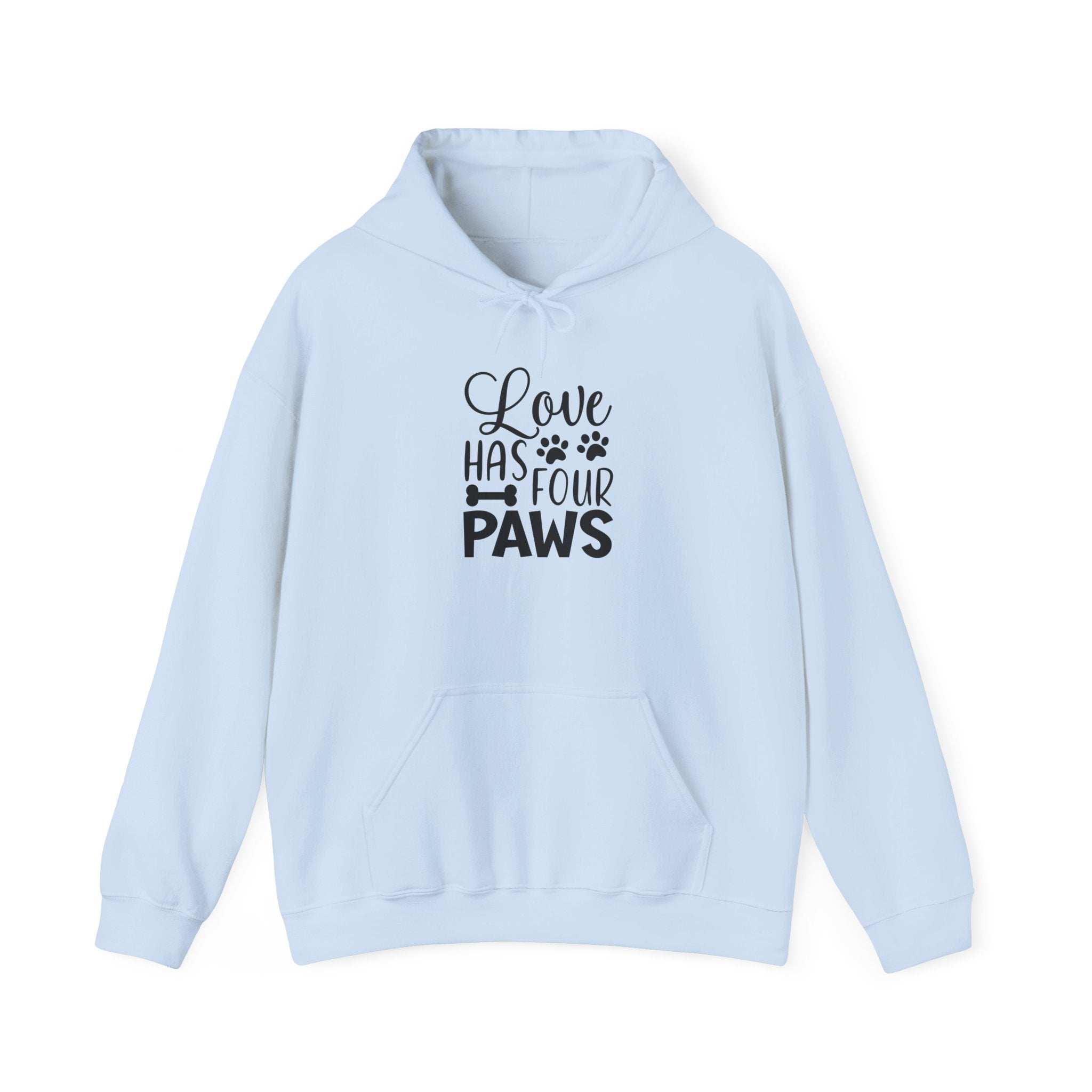 Love Has Four Paws Hoodie – Cozy Unisex Sweatshirt for Pet Lovers