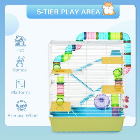 Extra-Large 23" Hamster Cage - 5-Tier with Tunnels