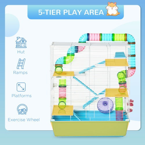 Extra-Large 23" Hamster Cage - 5-Tier with Tunnels