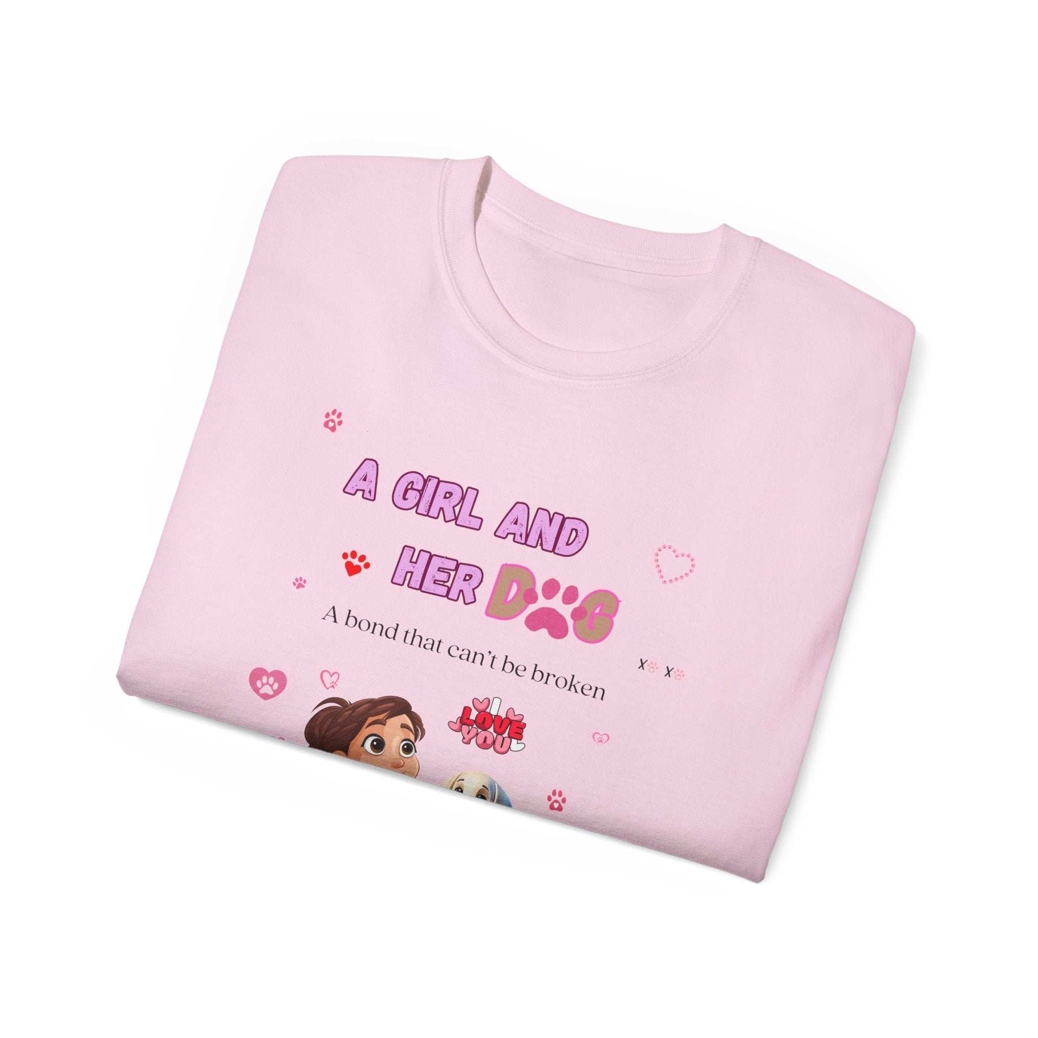 Girl and Her Dog Unisex Tee | Cute Pet Lover Shirt | Personalized Gift