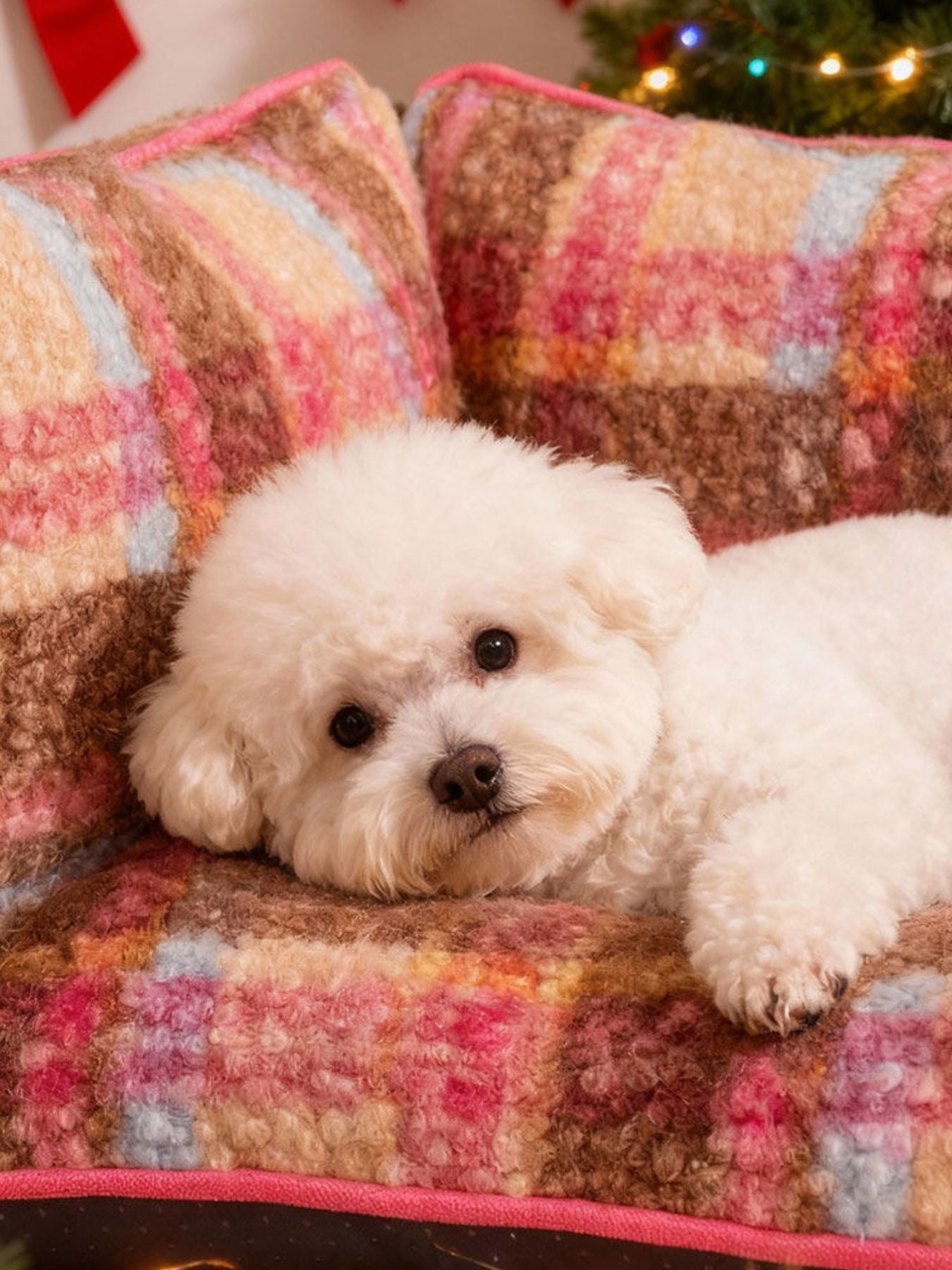 Pet Plaid Sofa Bed Plush - Foldable Couch for Cats and Dogs