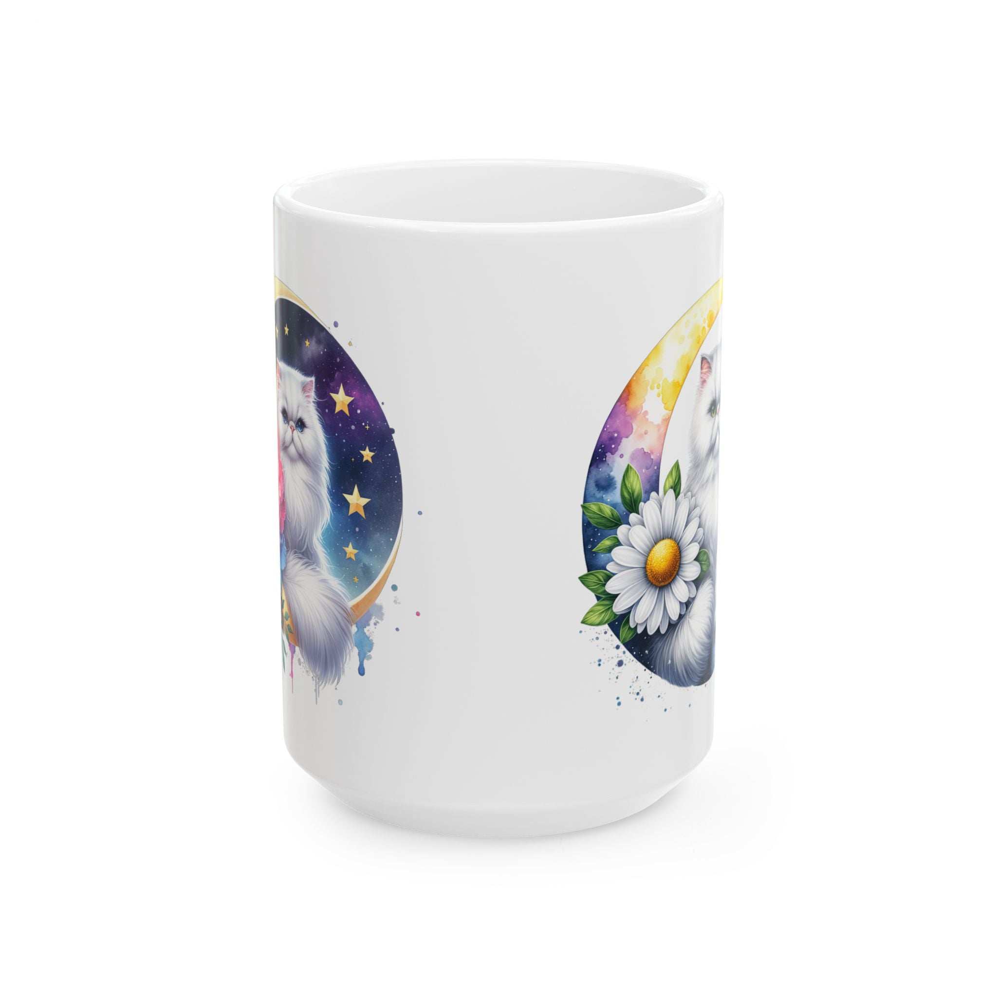 Whimsical Floral Cat Ceramic Mug - 11oz & 15oz