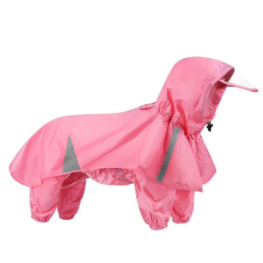 Reflective Night View Pet Fashion Cloak Hooded Dog Raincoat