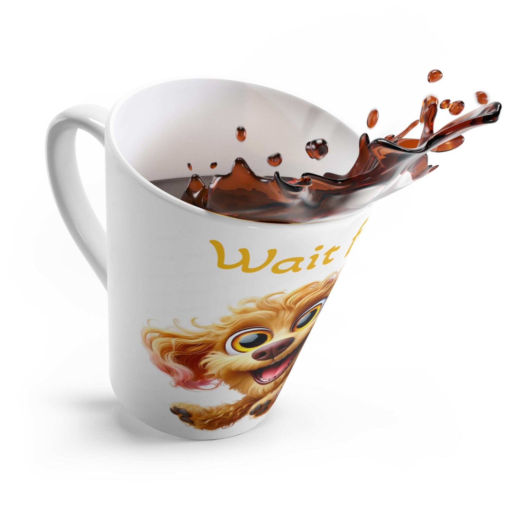 Cute Dog Latte Mug - "Wait for Me" Inspirational Coffee Cup for Pet Lovers