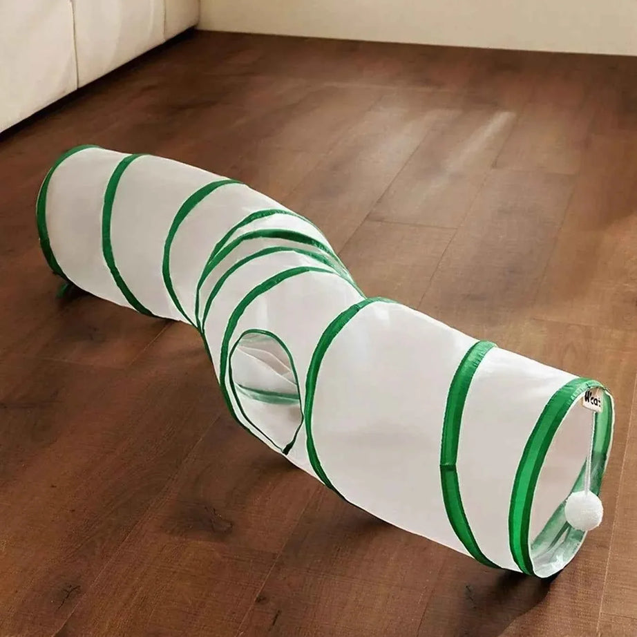 Foldable Cat Tunnel Toy - Peephole Bear Window