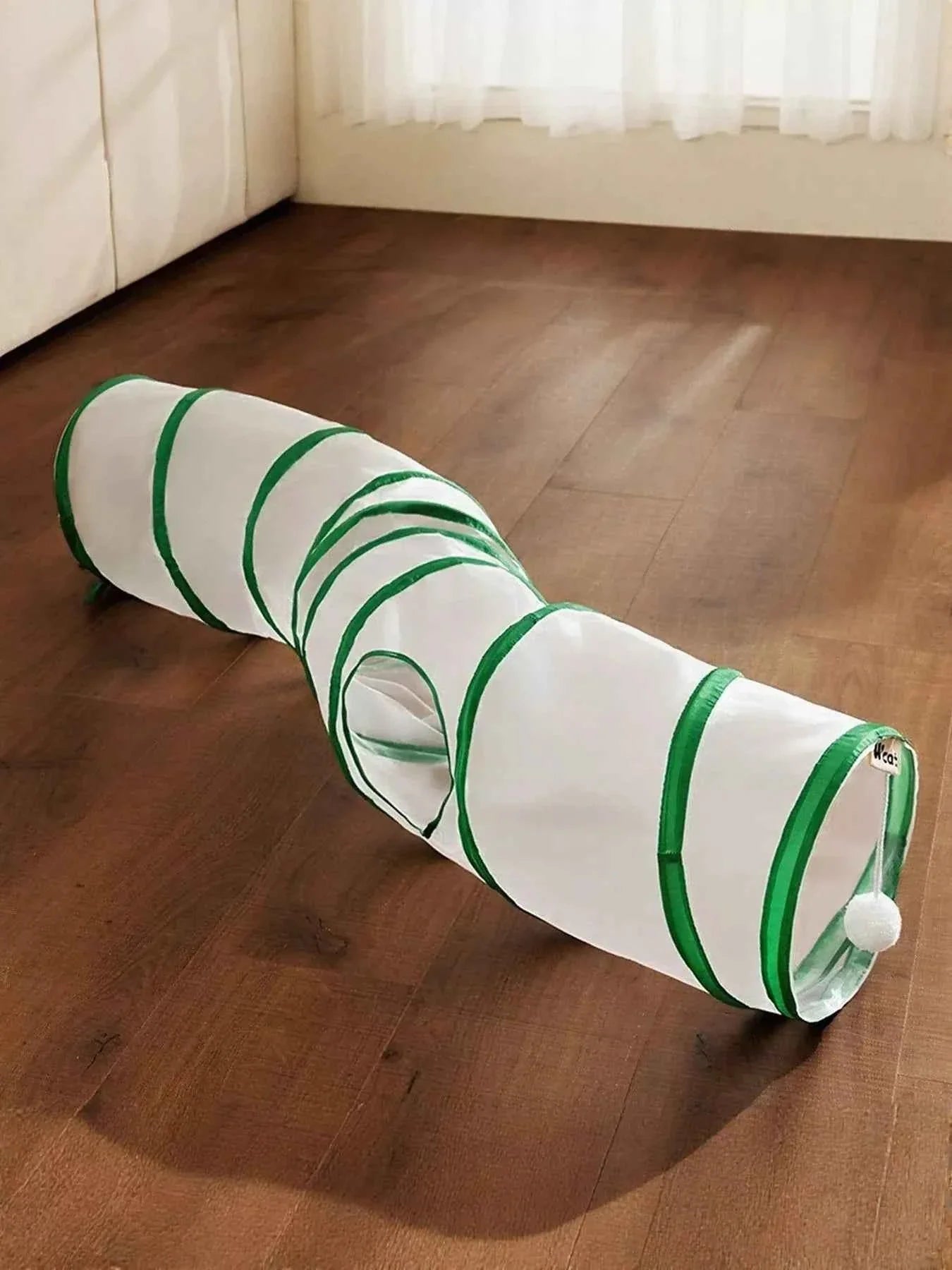 Foldable Cat Tunnel Toy - Peephole Bear Window