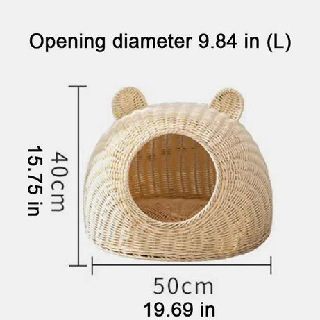 Rattan Pet Nest - Cute Pet Shaped Bed