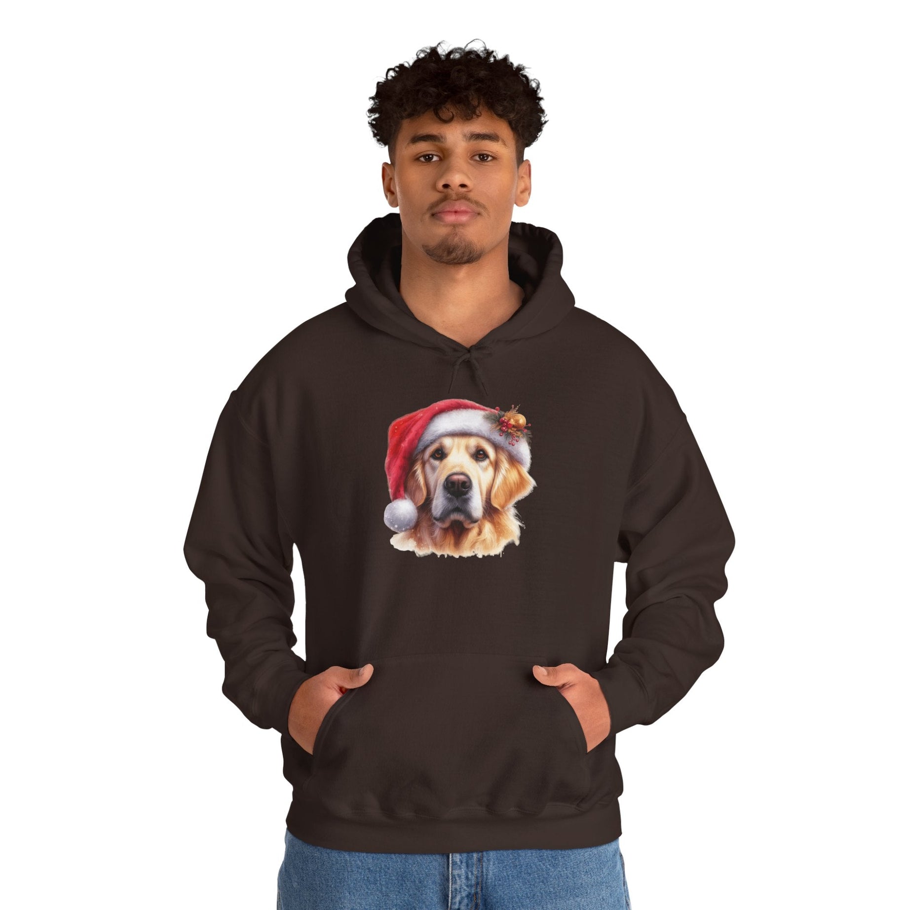 Christmas Hoodie - Golden Retriever in Santa Hat