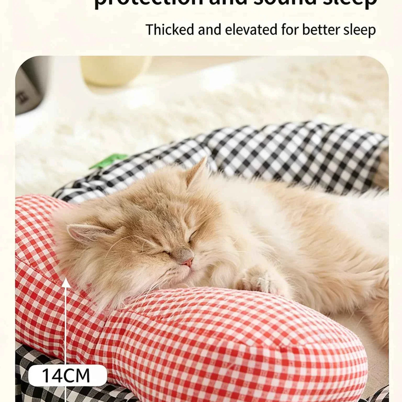 Pet Mat with Bow - Cartoon Plaid Design Bed