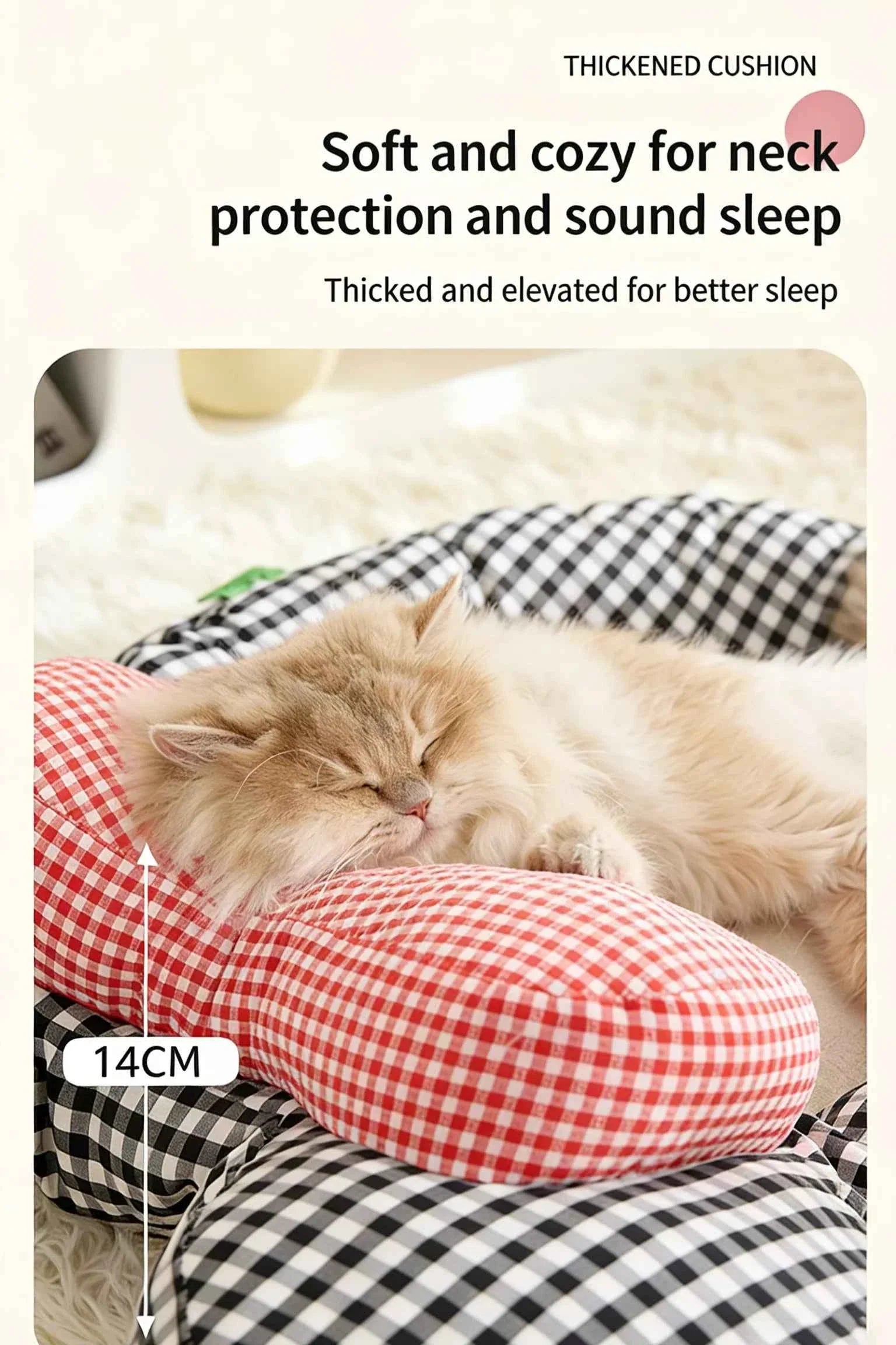 Pet Mat with Bow - Cartoon Plaid Design Bed