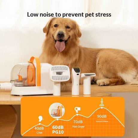 Pet Electric Hair Clipper with Suction - Built-in Vacuum Grooming Tool