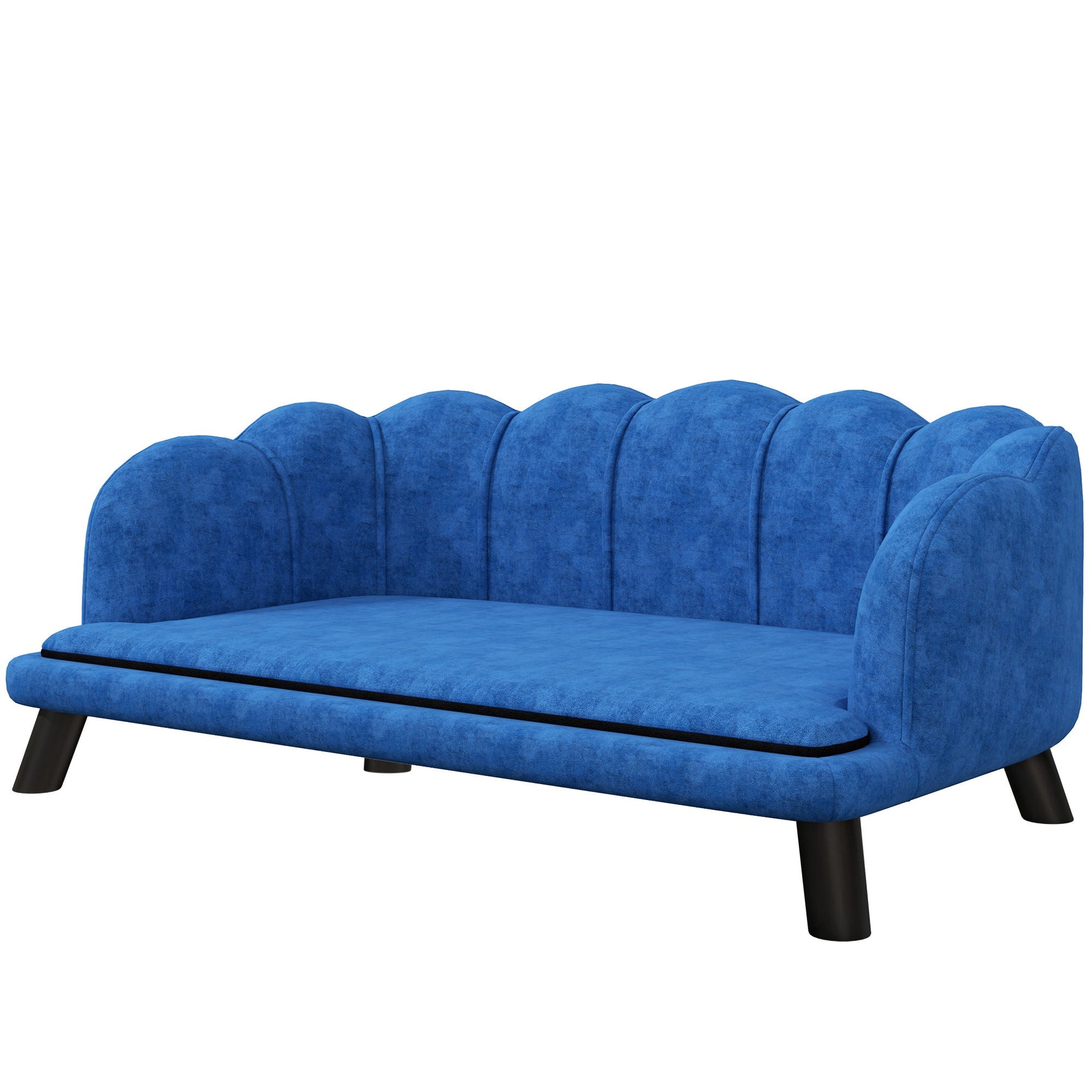 Dog Sofa Pearl Design - Velvet Cushion Birch Wood Legs