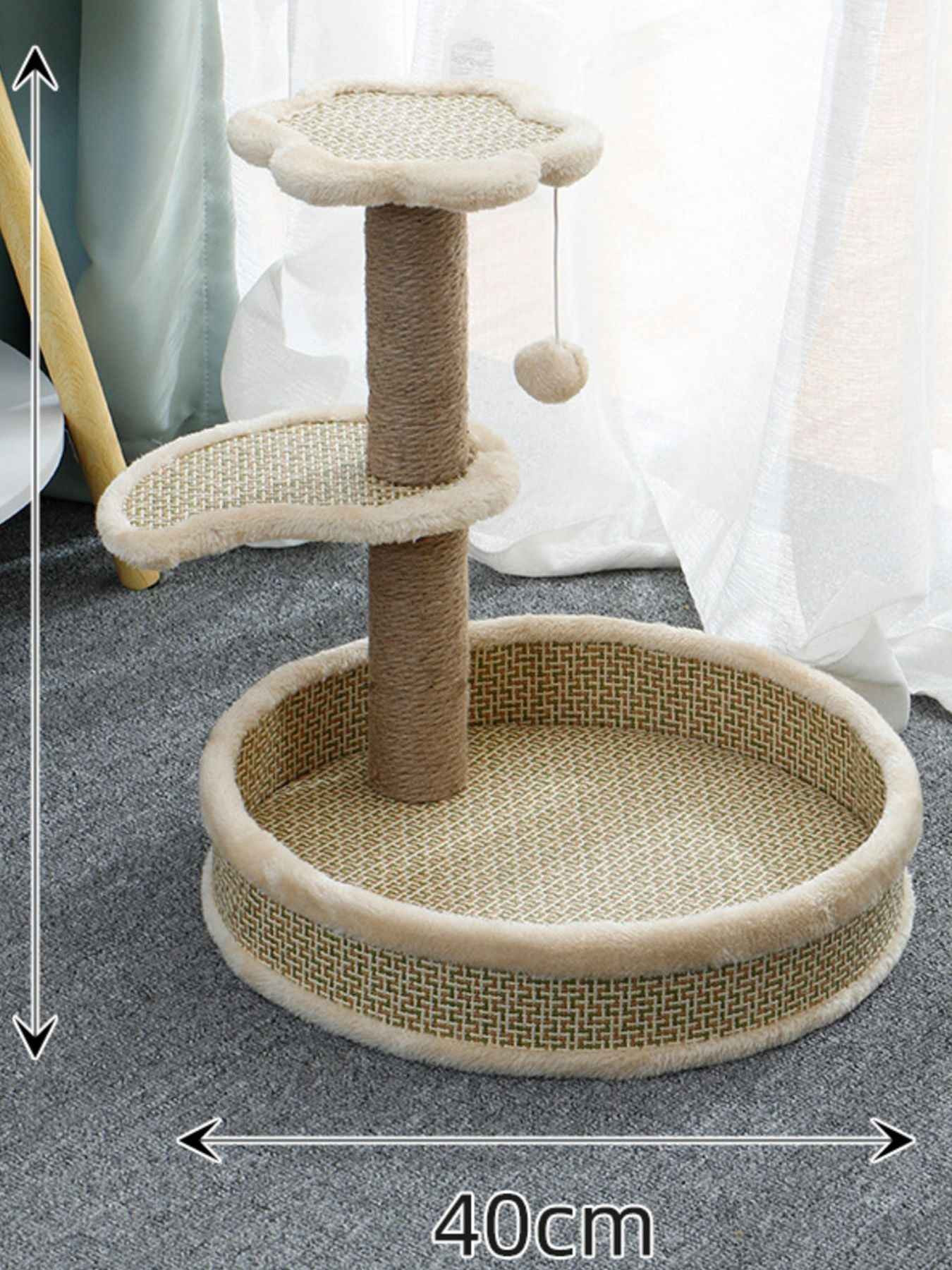 Cat Scratching Post with Bed - Sisal Tower and Toy