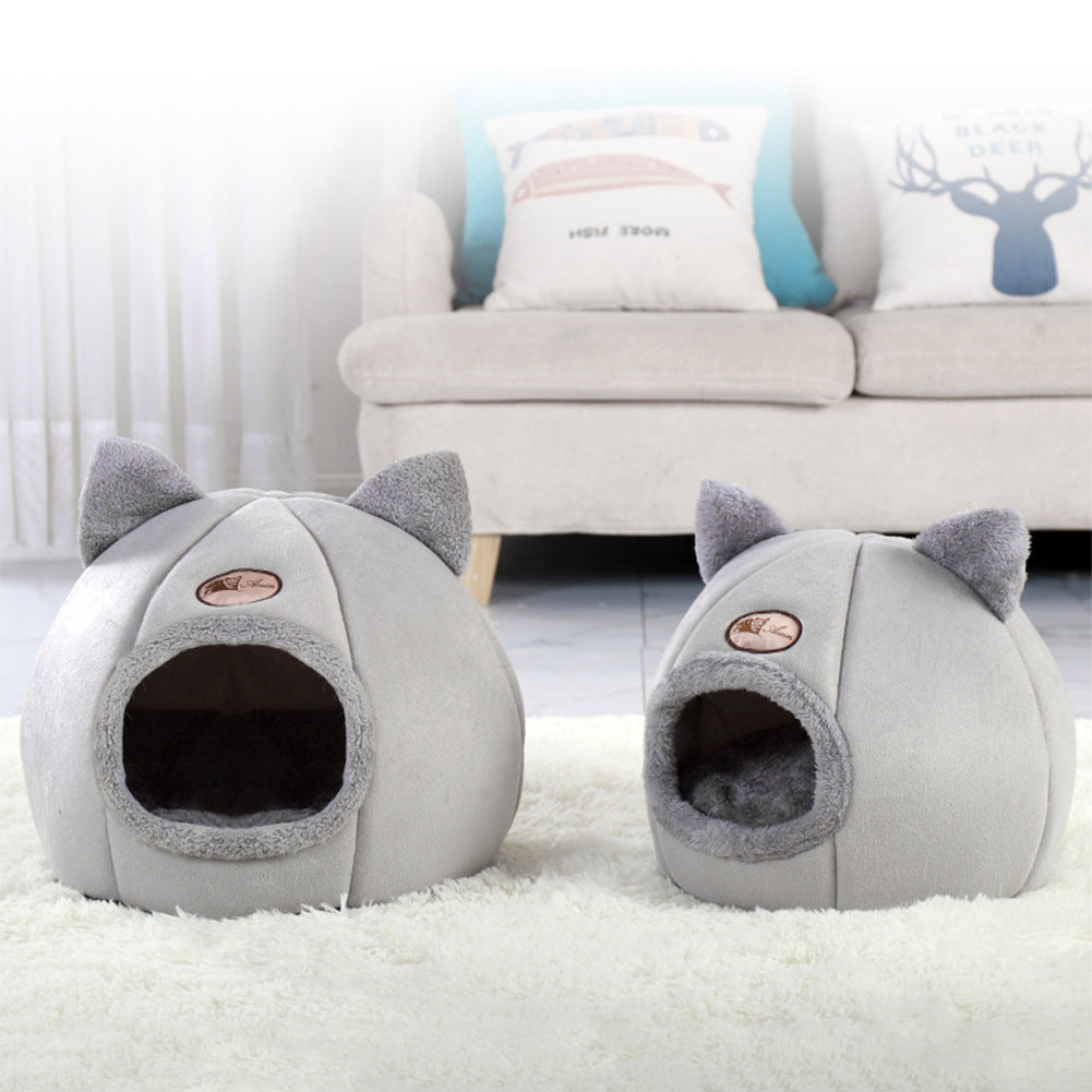 Winter Cat Nest - Large Enclosed Warm Sofa Bed for Cold Weather