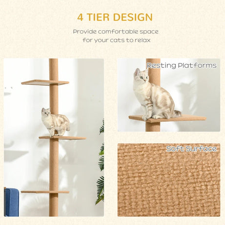 Cat Tree - Floor to Ceiling 8.5 Ft Climbing Tower