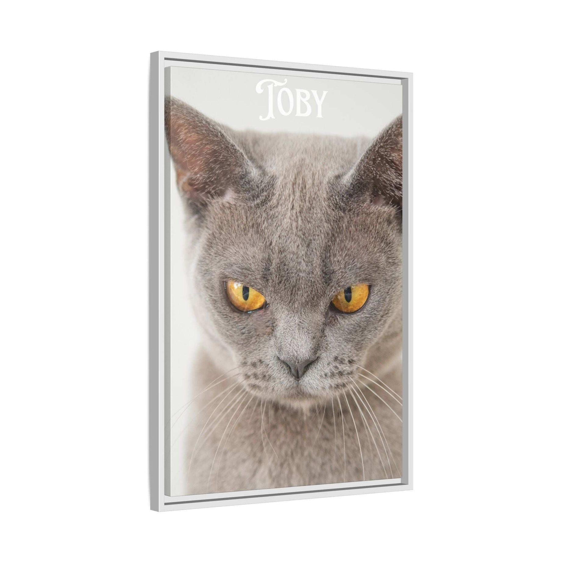 Personalized Photo Wall Art - Framed Matte Canvas Print for Pet Lovers - Customizable Name Print