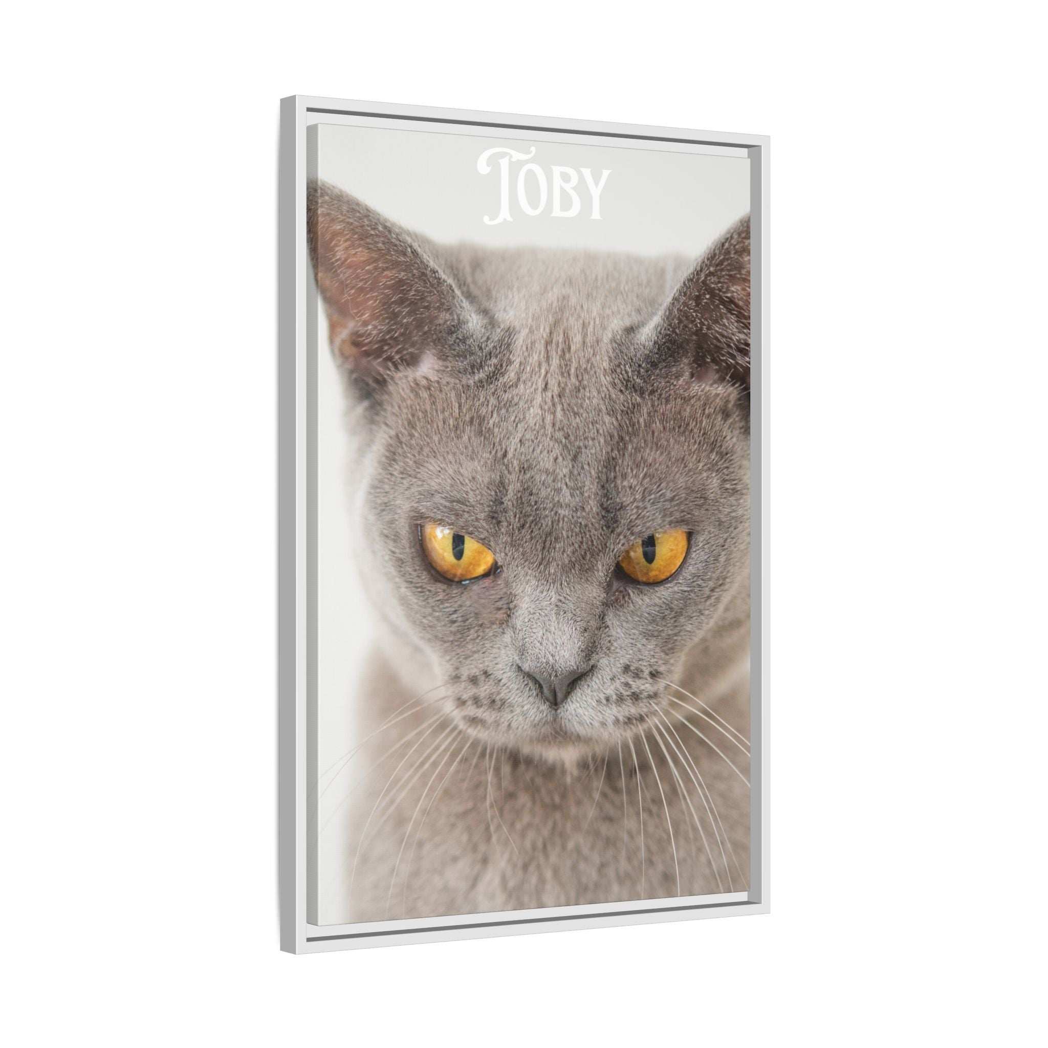 Personalized Photo Wall Art - Framed Matte Canvas Print for Pet Lovers - Customizable Name Print