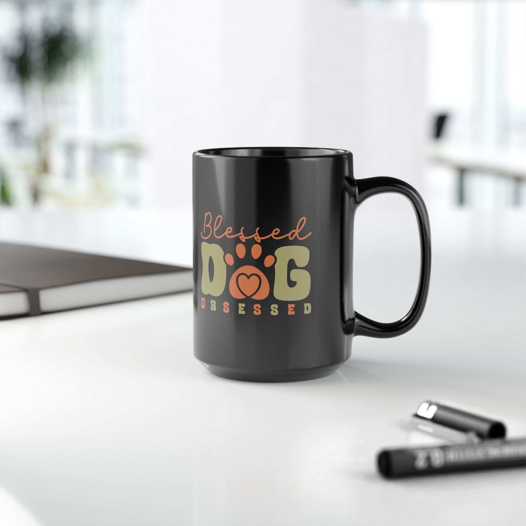 Blessed Dog Obsessed Black Mug - Perfect Gift for Dog Lovers
