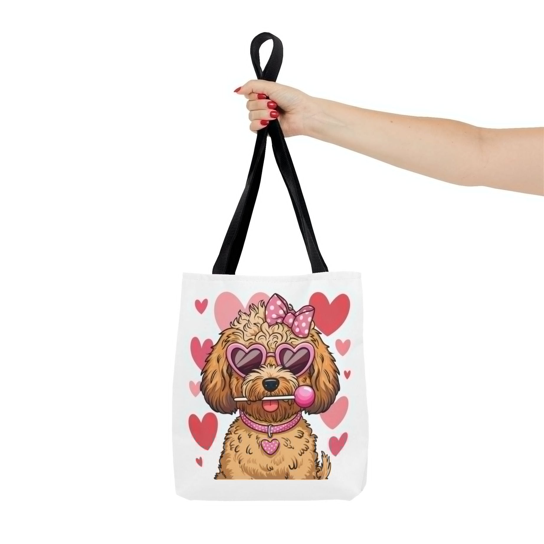Cute Dog Lover Tote Bag with Heart Design
