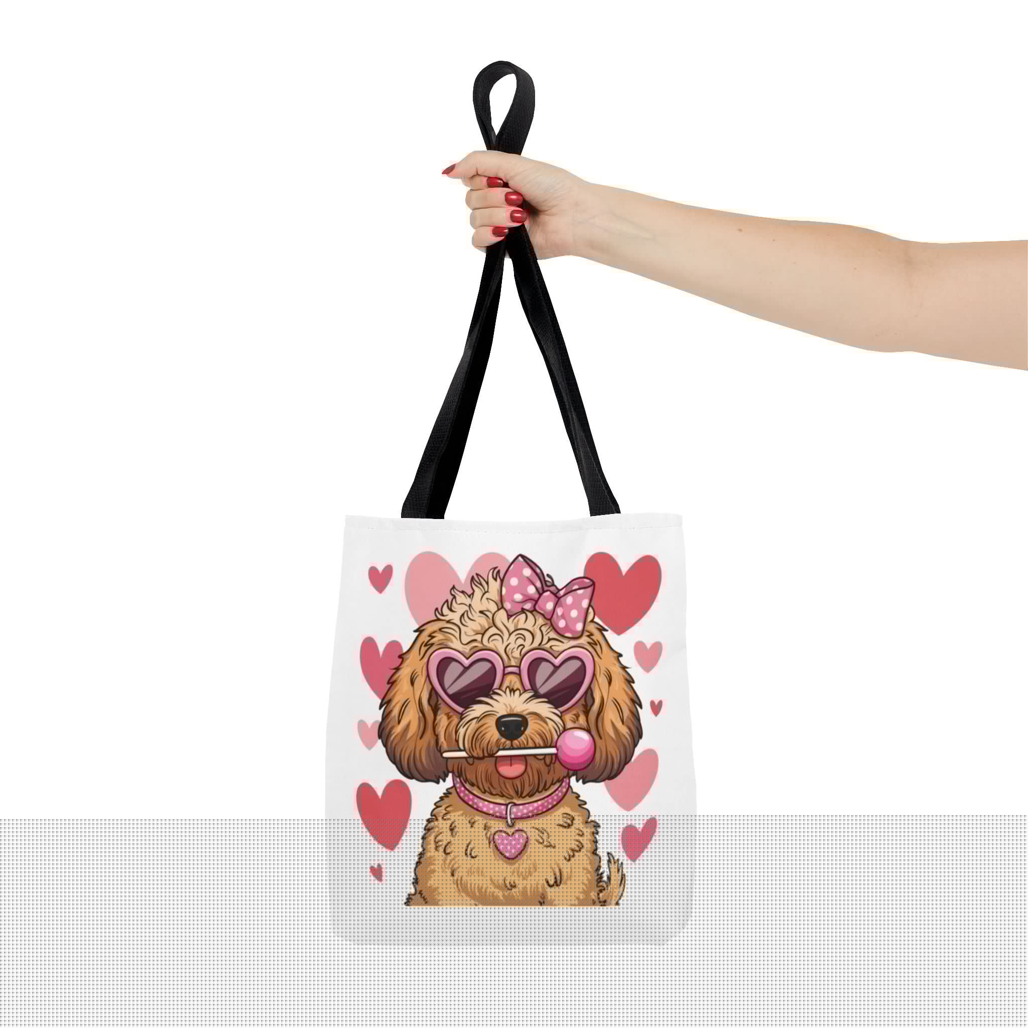 Cute Dog Lover Tote Bag with Heart Design