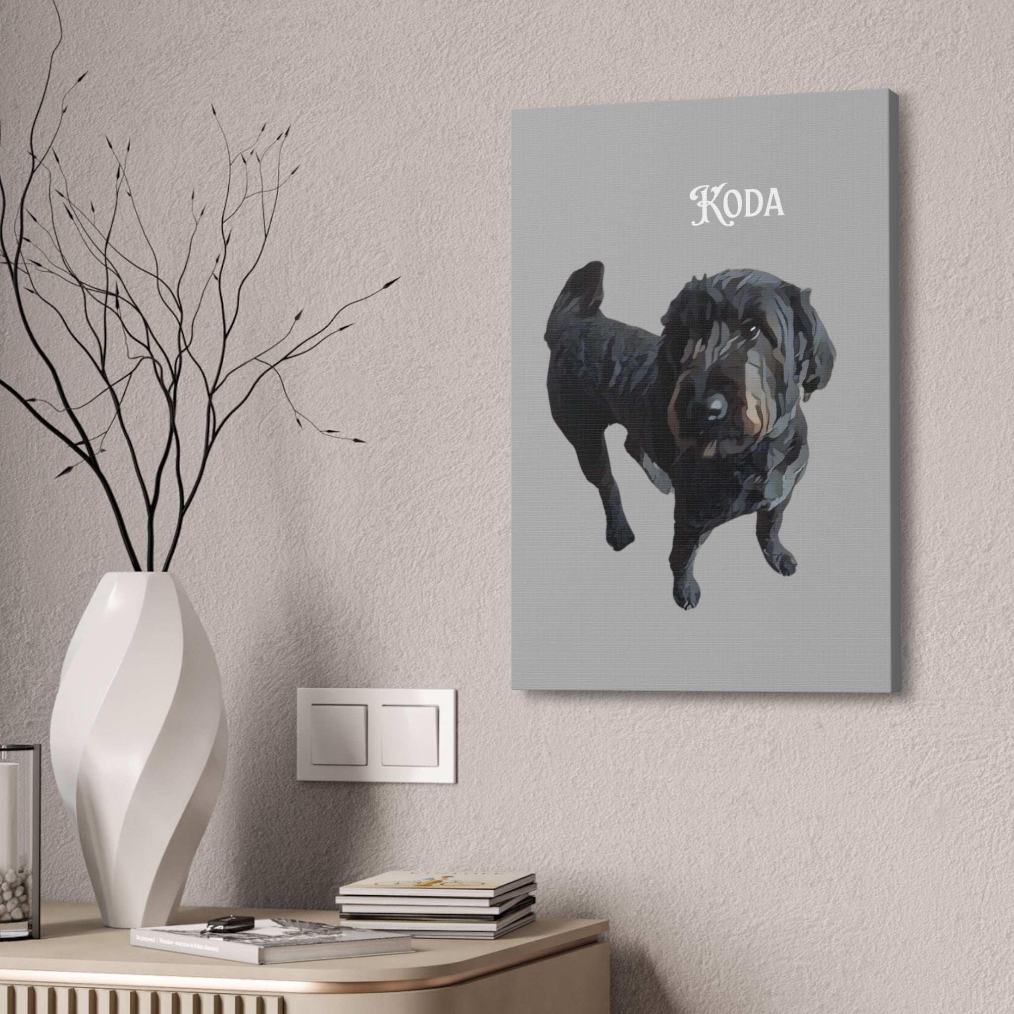 PAW-sonalized Light Grey Canvas Print | Upload Photo~Choose size