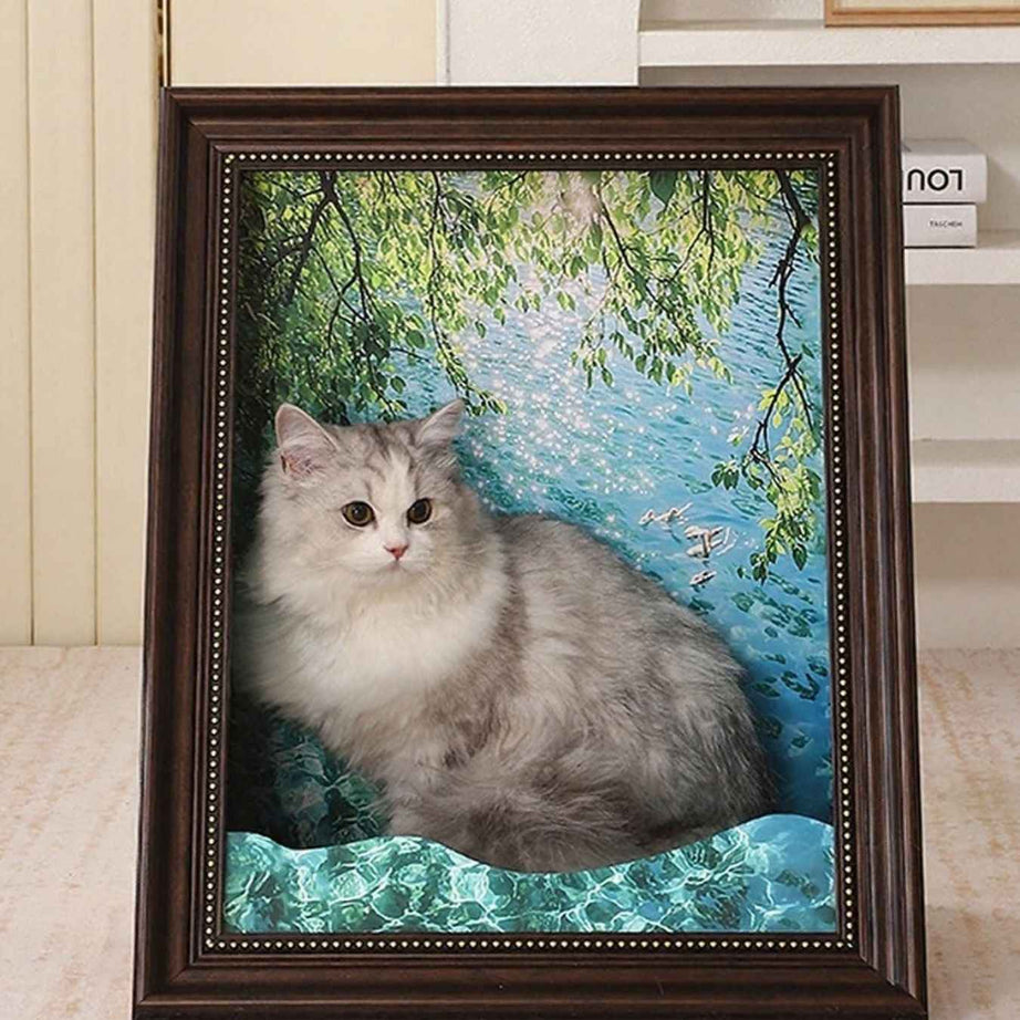 Cat House Artistic Frame - Famous Painting Cardboard Hideaway