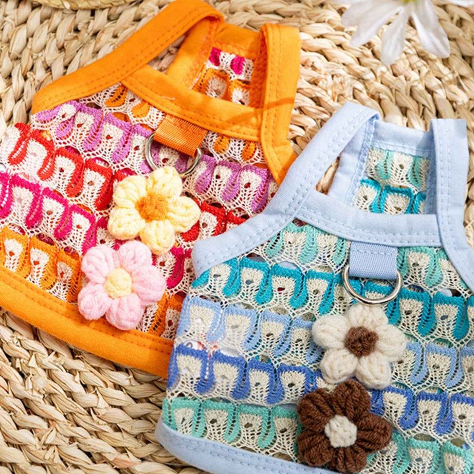 Floral Flair Breathable Pet Top - Harness-Ready