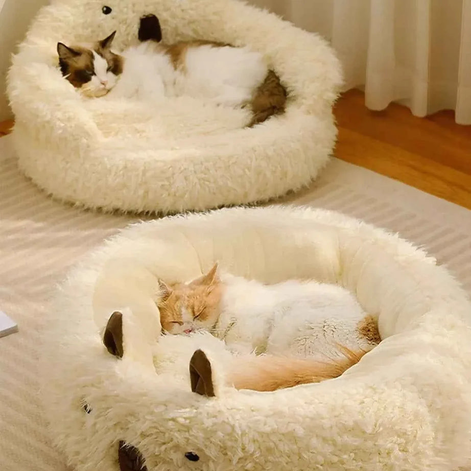 Cozy Pet Nest - Bear-Shaped Plush Bed