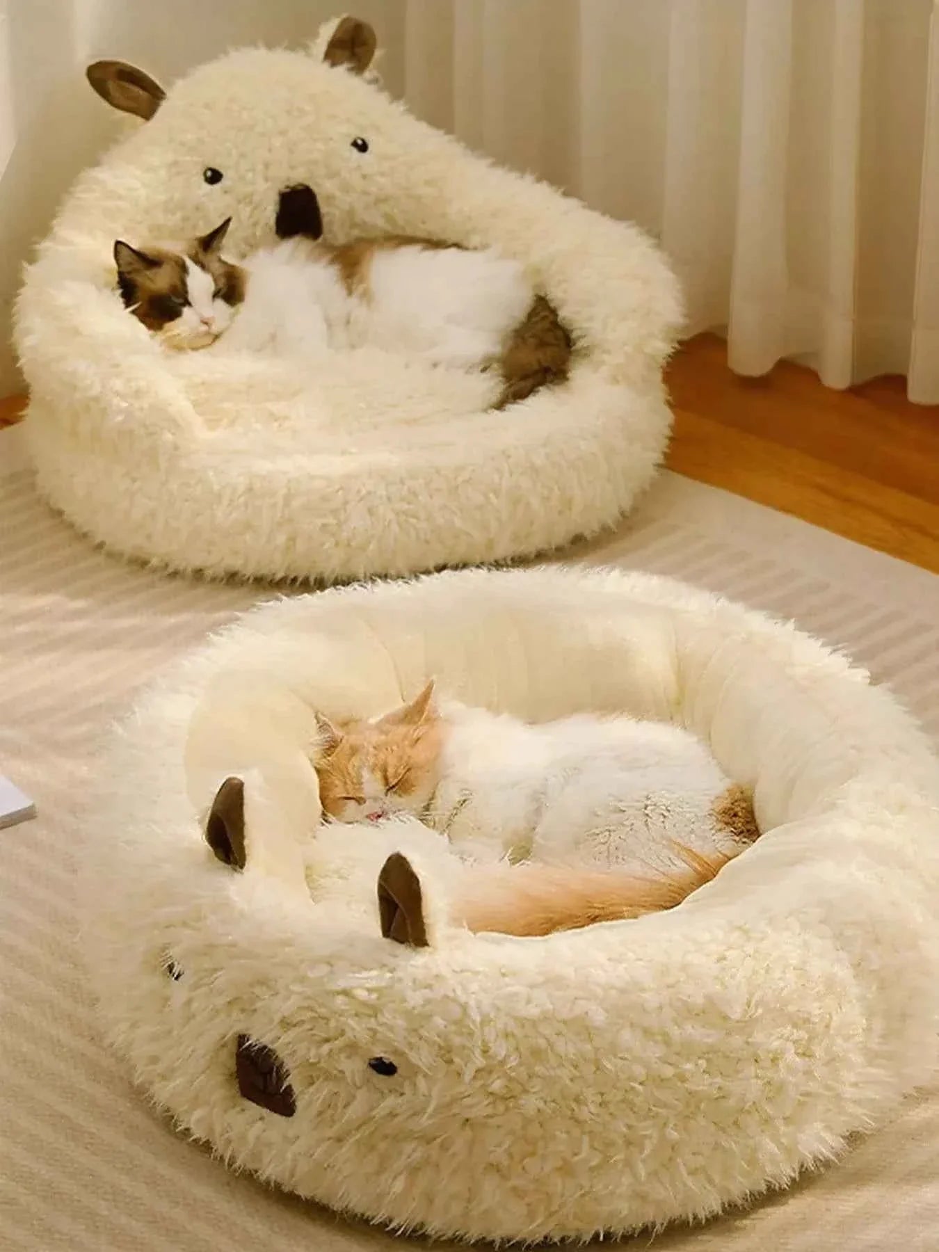 Cozy Pet Nest - Bear-Shaped Plush Bed