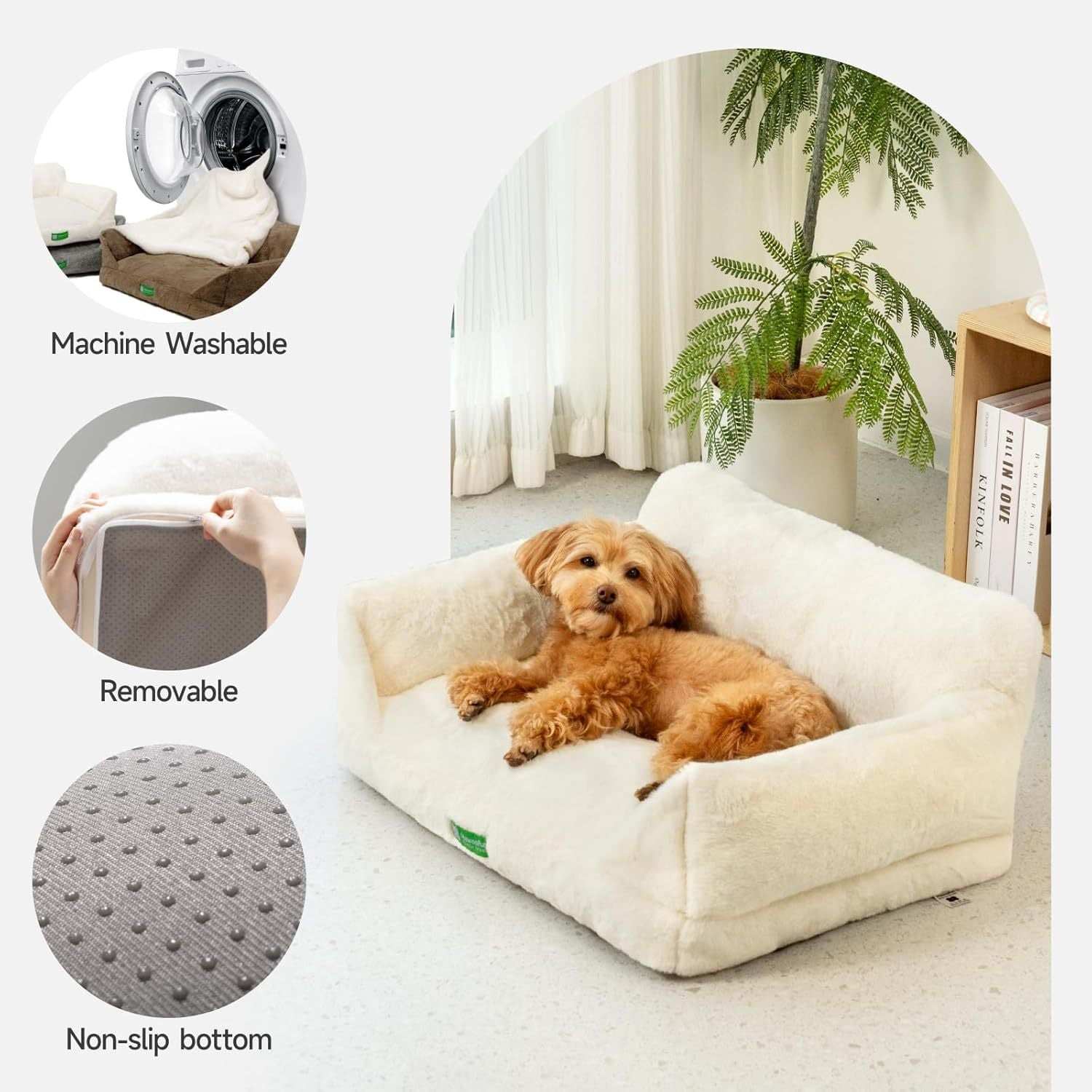 Luxury Pet Sofa Bed - Ultra-Soft Faux Rabbit Fur With Removable Cover