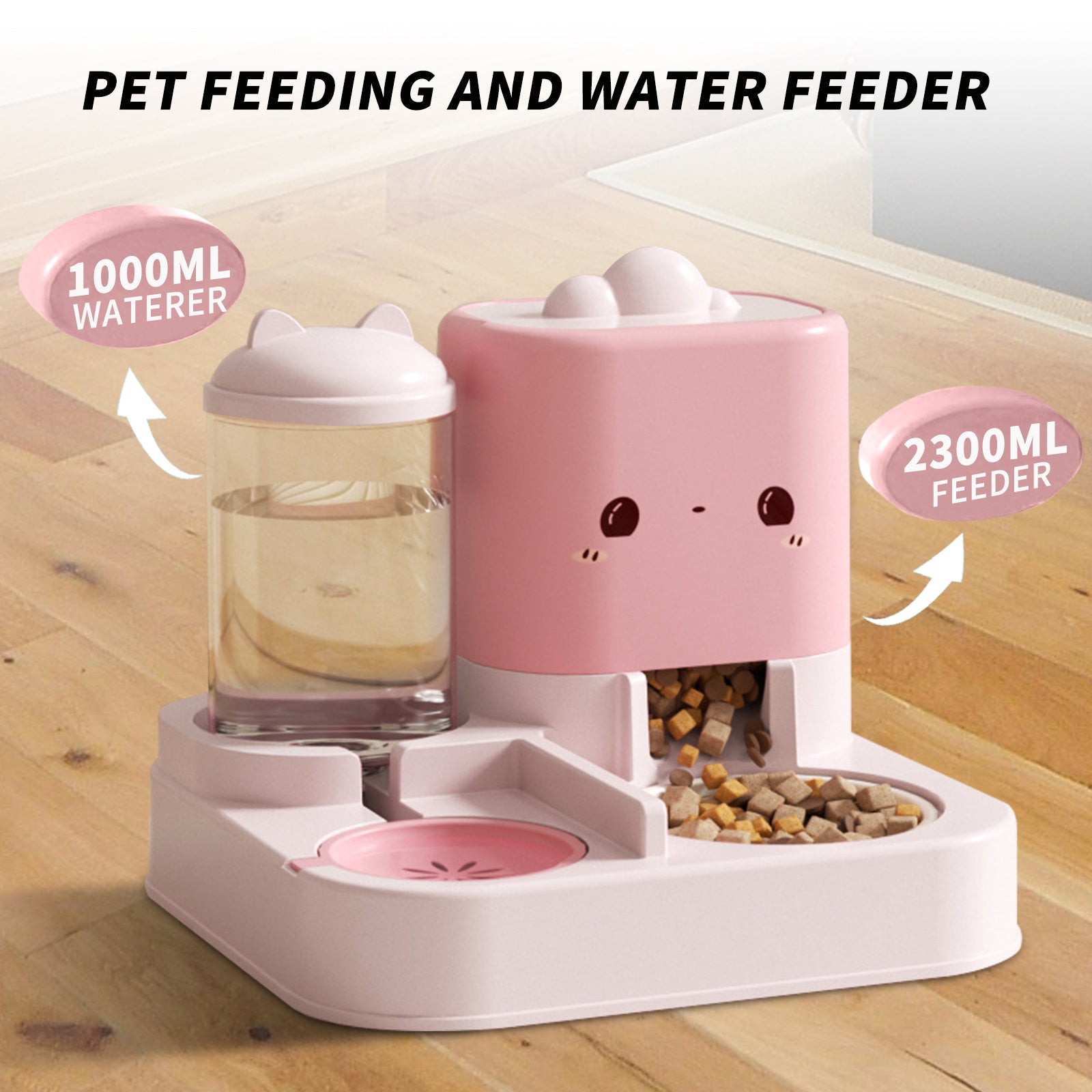 Cloud Ears Pet Bowl - 2-in-1 Food & Water Feeder for Travel