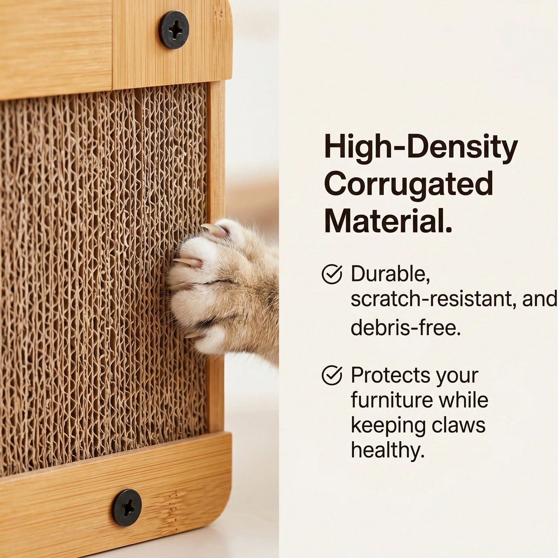 2-Tier Corrugated Cardboard Cat House & Scratcher Lounge Villa