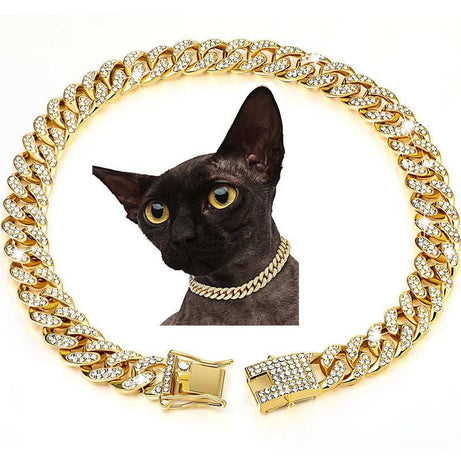 Diamond Bling Dog Cat Collar - Cuban Style Necklace