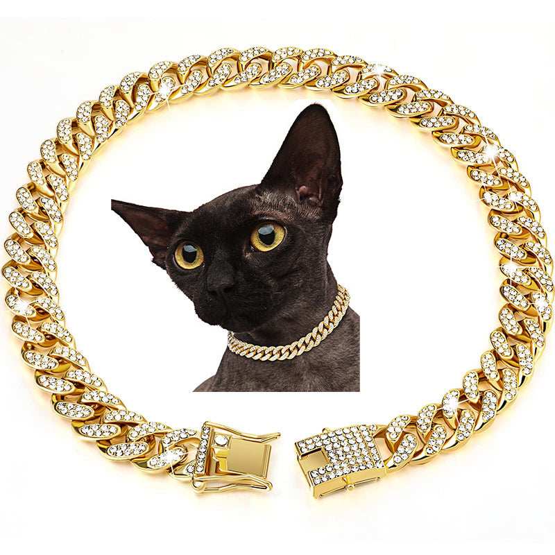 Diamond Bling Dog Cat Collar - Cuban Style Necklace