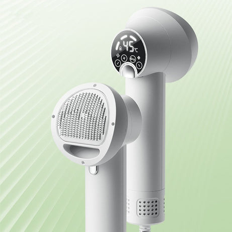 Pet Grooming Hair Dryer with Comb - Silent 2-in-1 Blow & Style
