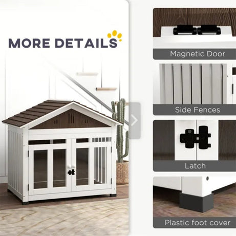 Elegant Haven Crate - Wooden Dog Furniture Kennel