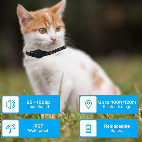 Paw Prints Tracker - Cat Collar with AirTag Holder