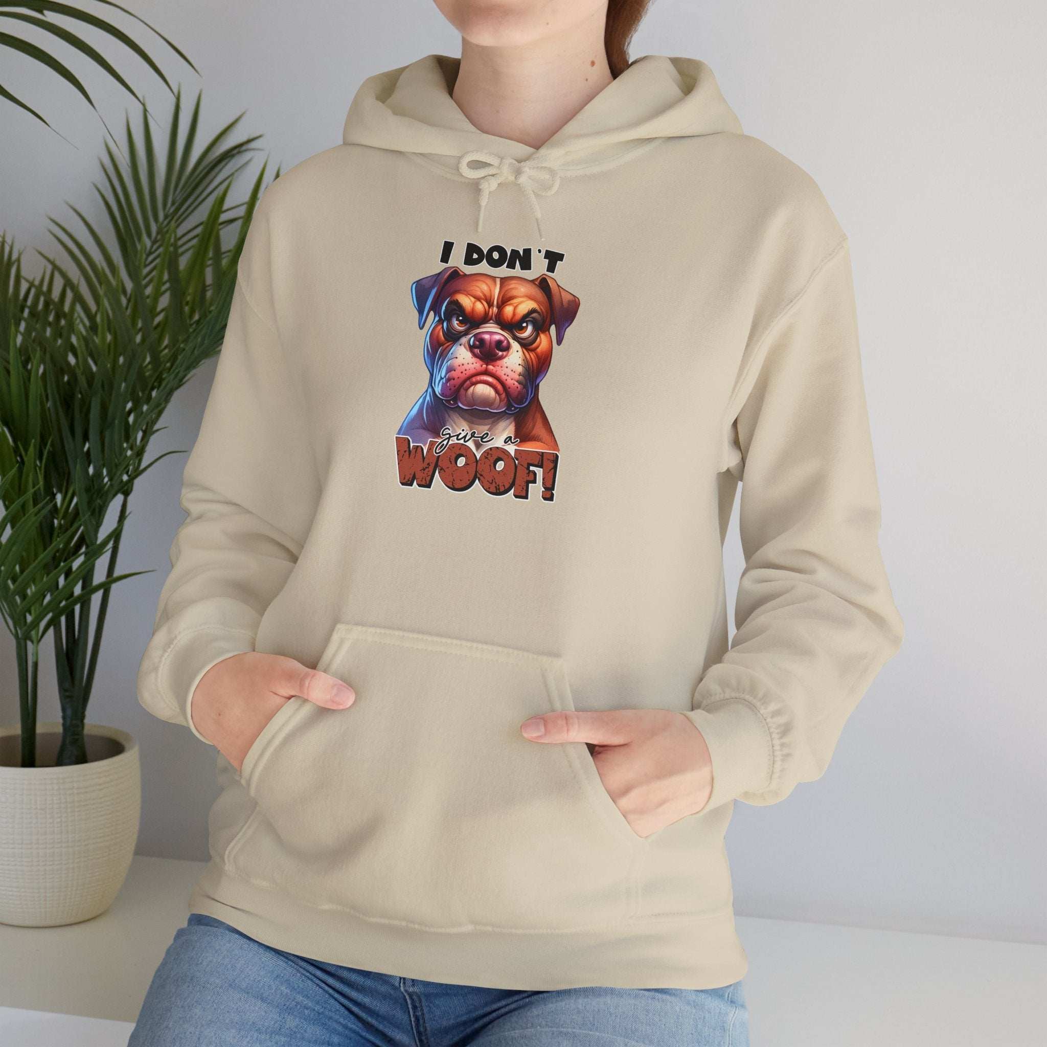 Fun Dog-Themed Unisex Hoodie - "I Don't Give a Woof"