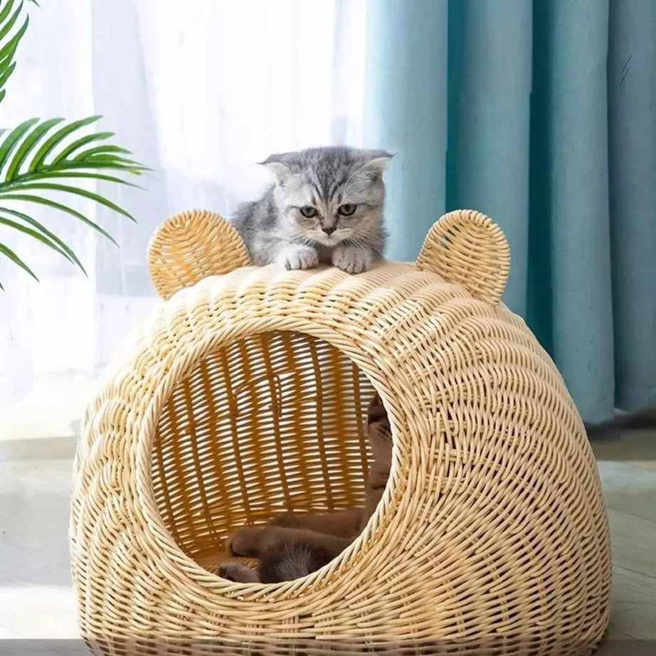 Rattan Pet Nest - Cute Pet Shaped Bed