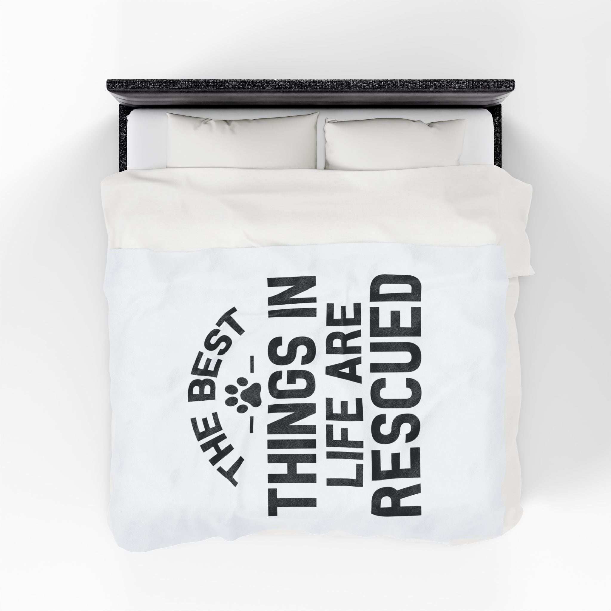 Inspirational Pet Best Rescue - Velveteen Plush Blanket