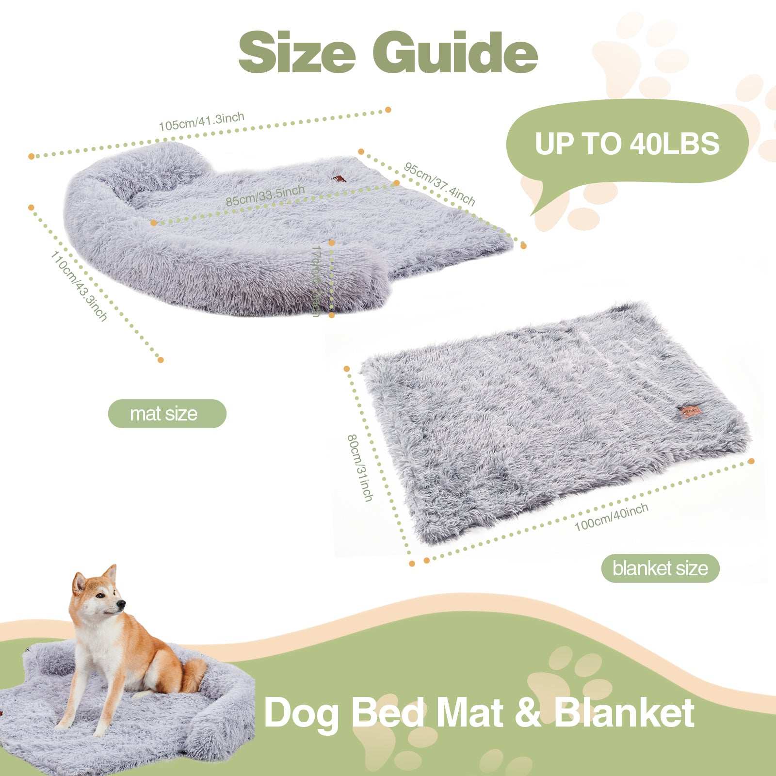 Dog Couch Bed Mat - Fluffy with Blanket